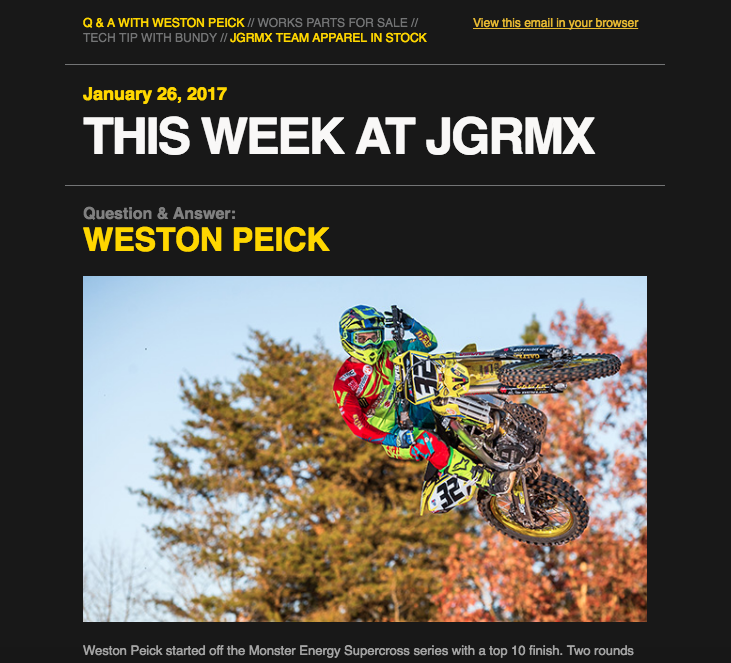 This Week at JGRMX - Weston Peick Interview & Pre-Ride Checklist (1/27/17)